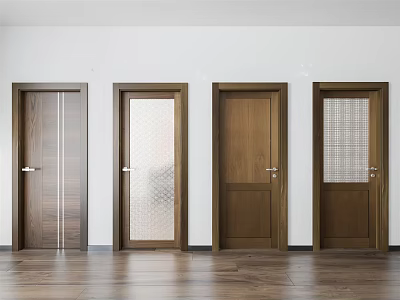 Modern swing door single door bedroom door kitchen and bathroom door 3d model