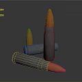 3D Rendered Bullets With Copper Tips And Metallic Casings Arranged On Dark Surface