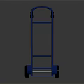 Sturdy Blue Hand Truck With Platform Handles And Two Wheels 3d model