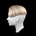 Game and Movie Character White Mannequin Head With Brown Blonde Gradient Short Hair