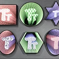 Colorful Geometric Shapes Design Featuring Tf Logo In Various Patterns And Backgrounds