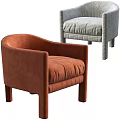 Modern Single Sofa Designs With Velvet And Plaid Upholstery For Living Room