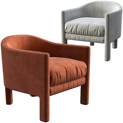 Modern Single Sofa Designs With Velvet And Plaid Upholstery For Living Room 3d model