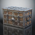 Vintage Wooden Chest With Metal Accents Rivets Clasp And Handle