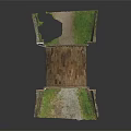 Stone Arch Bridge Model With Brick Railings Grass Covered Road And Detailed Design