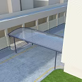 Building Side Transparent Canopy With Steel Frame For Outdoor Parking Space