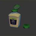 Yellow Mustard Bottle With Open Cap And Black Lid On Reflective Surface 3d model
