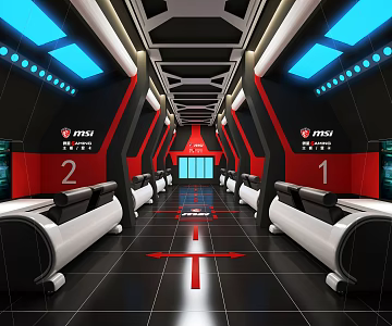 Modern Internet Cafe Internet Cafe Away 3d model