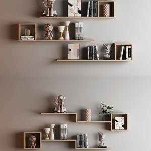 Modern wall shelf decorations ornaments wall decoration 3d model