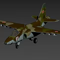 Military Fighter Jet With Camouflage Paint Number 89 And Red Star Insignia