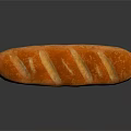 Artisan Freshly Baked Baguette With Golden Brown Crispy Crust And Surface Slits