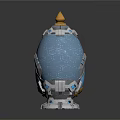 Blue Decorative Egg Shaped Household Items With Gold And Silver Accents
