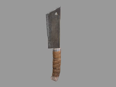 Practical Metal Blade Kitchen Knife With Wrapped Handle For Daily Cooking 3d model