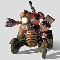 Futuristic Robot Riding Mechanical Creature With Glowing Eye And Rugged Armor Design