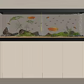Aquarium Fish Tank Setup With Colorful Fish Aquatic Plants And Cabinet Stand