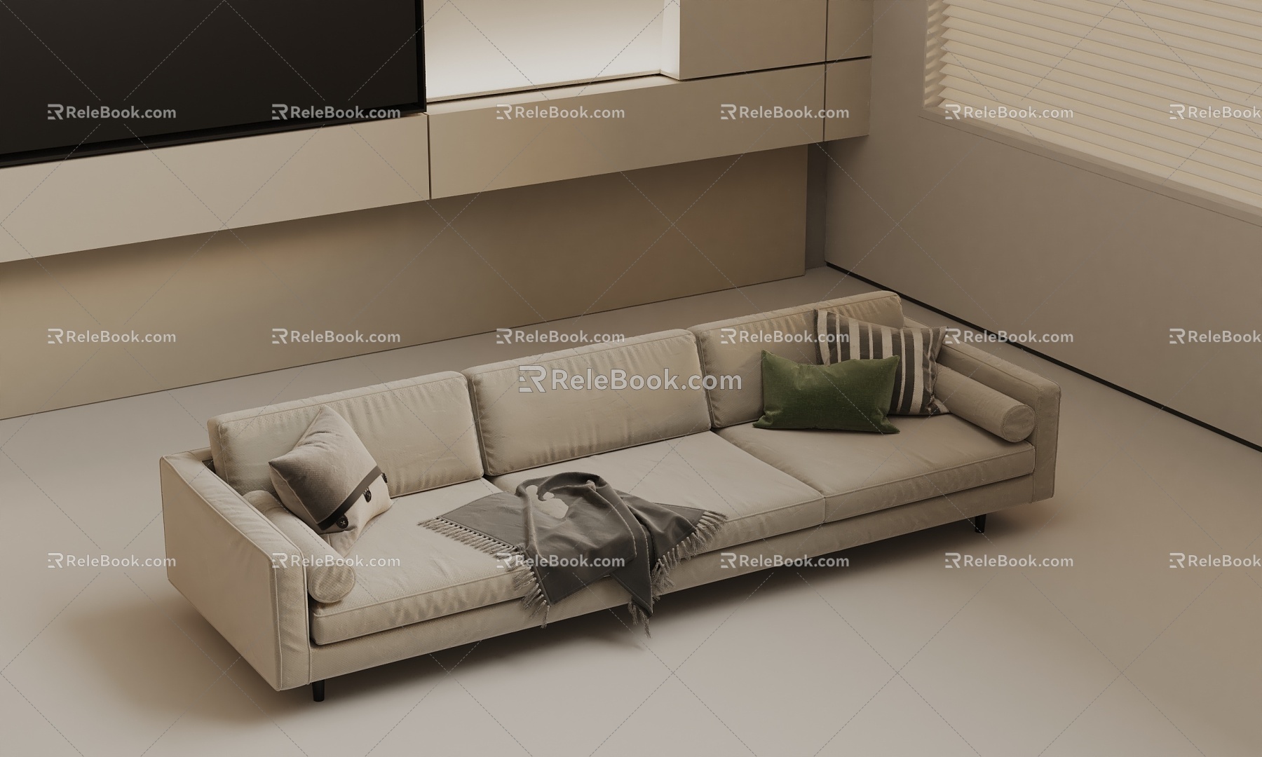 Three-seat sofa 3d model