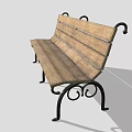 Wooden Slatted Outdoor Bench With Black Metal Legs Classic Design For Garden Patio