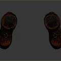 Stylish Vintage Handcrafted Leather Boots With Decorative Straps Buttons And Retro Texture