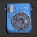 Blue Instax Instant Camera Electronic Appliance With Built In Flash And Round Lens