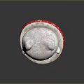 Adorable Game Movie Character Featuring White Body Pink Cheeks On Red Base With Soft Expression