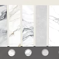 Marble Textured Wall Paneling With Integrated Lighting And Spheres 3d model