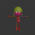 Funny Red Ant Cartoon Character Wearing Yellow Helmet With Red Antennae And Outstretched Arms
