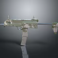 Modern Camouflage Tactical Assault Rifle With Scope Grip And Tactical Accessories