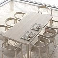 Dining table and chair combination 3d model