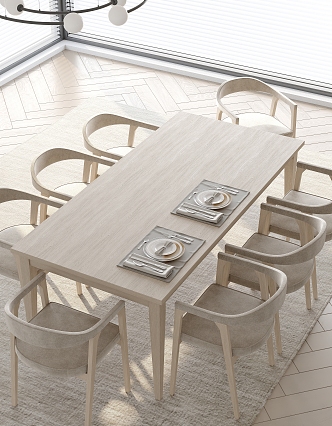 Dining table and chair combination 3d model