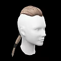 Game and Movie Character 3D Head Model With White Face and Brown Hairstyle