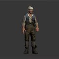 Modern game character worker European worker mechanic builder 3d model