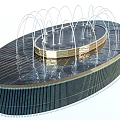 Fountain Pool Fountain Waterscape Yongquan 3d model