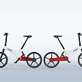 Sleek E Bike With White Frame Black Wheels And Red Accents 3d model