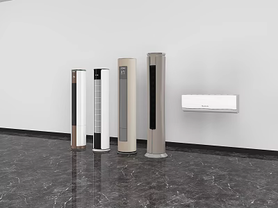 Modern Air Conditioner Fans With Tower And Wall Mounted Styles In Multiple Colors 3d model