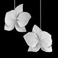 Elegant Crystal Chandelier Design With Flower Decorations Butterfly Accents And Hanging Chains