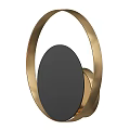 Modern Gold Ring Wall Lamp With Black Circular Panel For Interior Decor 3d model
