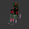 Stylish Black And Pink Wheelchair With Padded Seat Armrests And Wheels
