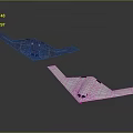 Blue And White Stealth Fighter Models Display Modern Design And Aerodynamic Structure 3d model