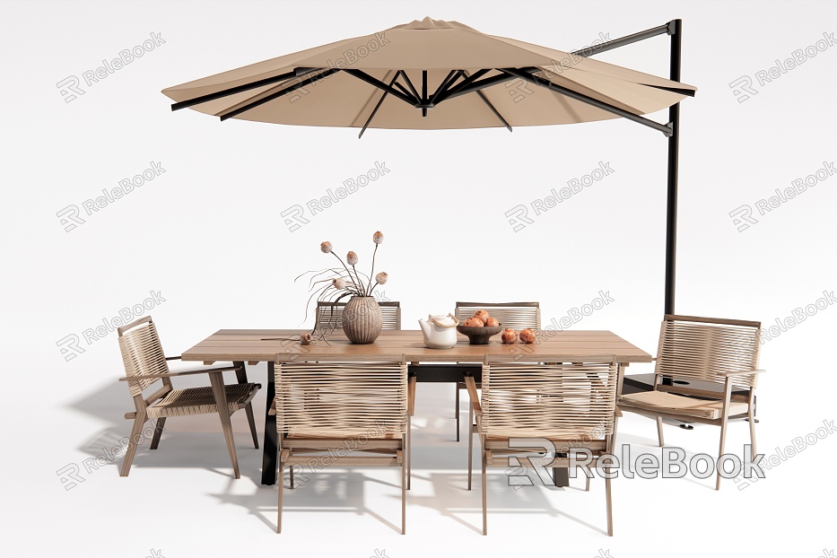 Quiet Outdoor Table and Chair Dining Table and Chair Woven Leisure Chair Outdoor Chair model