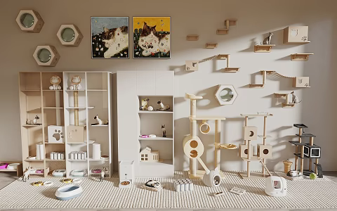 Cat Climbing Rack Pet Cabinet Cat Climbing Rack Cat Nest Cat House Pet Supplies 3d model