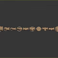 Copper Colored Pipes And Fittings Arranged On Dark Background With Reflections