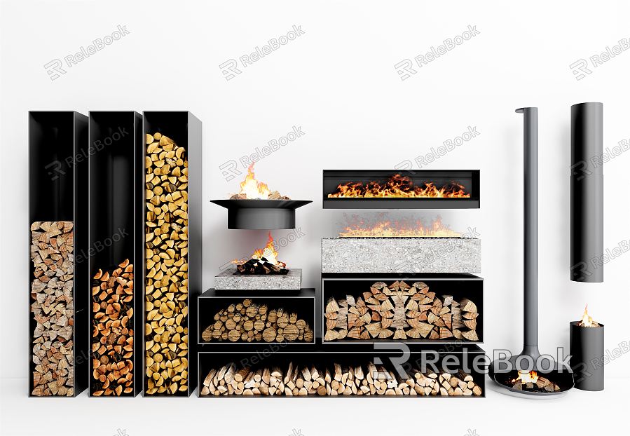 Modern Fireplace Fireplace Electronic Fireplace Wood model