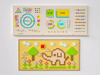 Modern children's puzzle game 3d model
