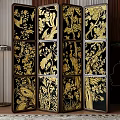Middle ancient screen partition 3d model