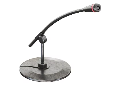 Desktop Office Electrical Appliance Microphone With Flexible Arm And Round Base 3d model