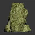Green Natural Stone Decorative Piece With Textured Surface And Hollow Design On Reflective Base