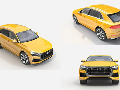 Audi Yellow SUV Modern Exterior Design Front Side Rear View Styling 3d model