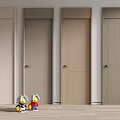 Modern Interior Hinged Doors With Minimalist Design And Various Wood Tones
