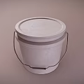 White Plastic Bucket With Lid And Handle For Storage And Organization Use