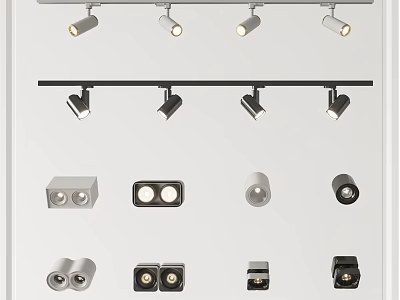 Various Modern Downlights And Spotlights With Sleek Designs And Different Styles 3d model